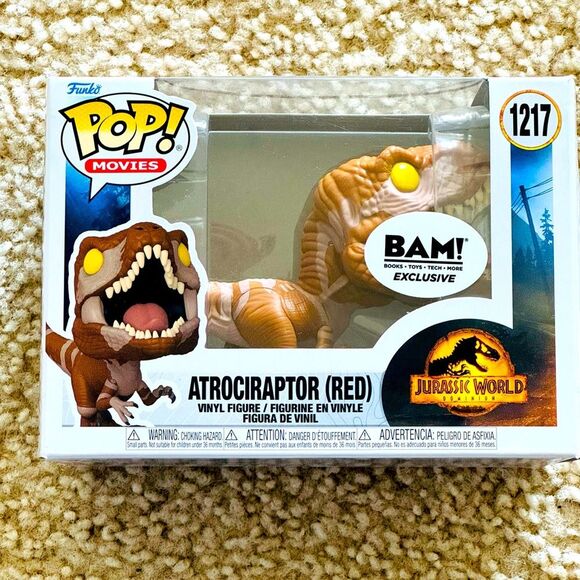 Funko Pop! Jurassic World Dominion Atrociraptor Vinyl Figure Red #1217 BAM - Picture 1 of 6